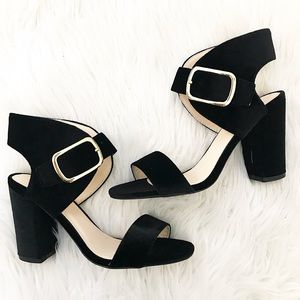 Sophia Velvet Black Heels